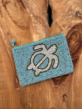 Vintage Beaded Turtle Coin Purse